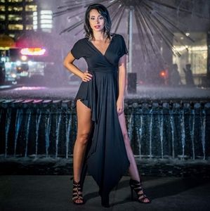 High Sides Low Black Dress